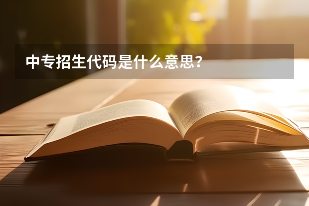 中专招生代码是什么意思？