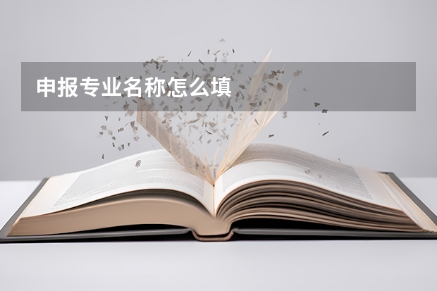 申报专业名称怎么填