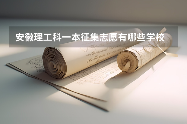 安徽理工科一本征集志愿有哪些学校