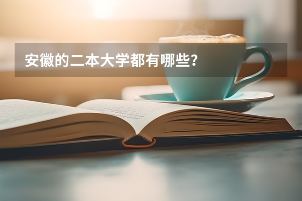 安徽的二本大学都有哪些？