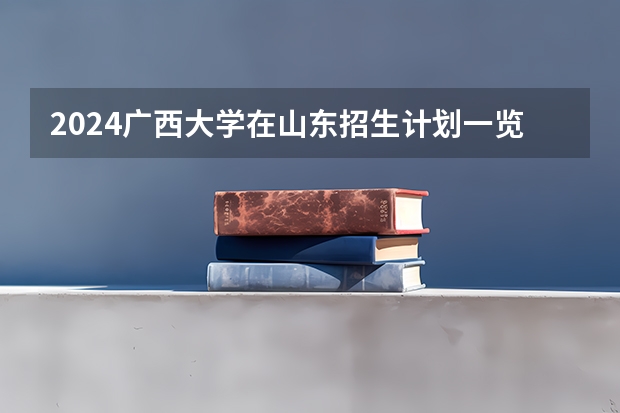2024广西大学在山东招生计划一览表