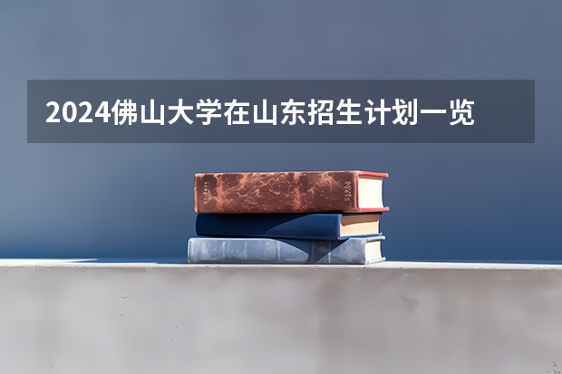 2024佛山大学在山东招生计划一览表